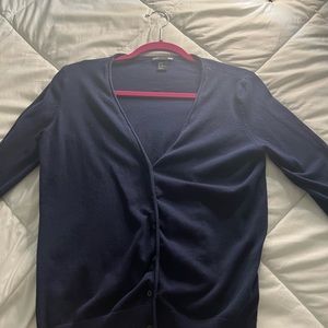 H&M button up cardigan navy blue medium